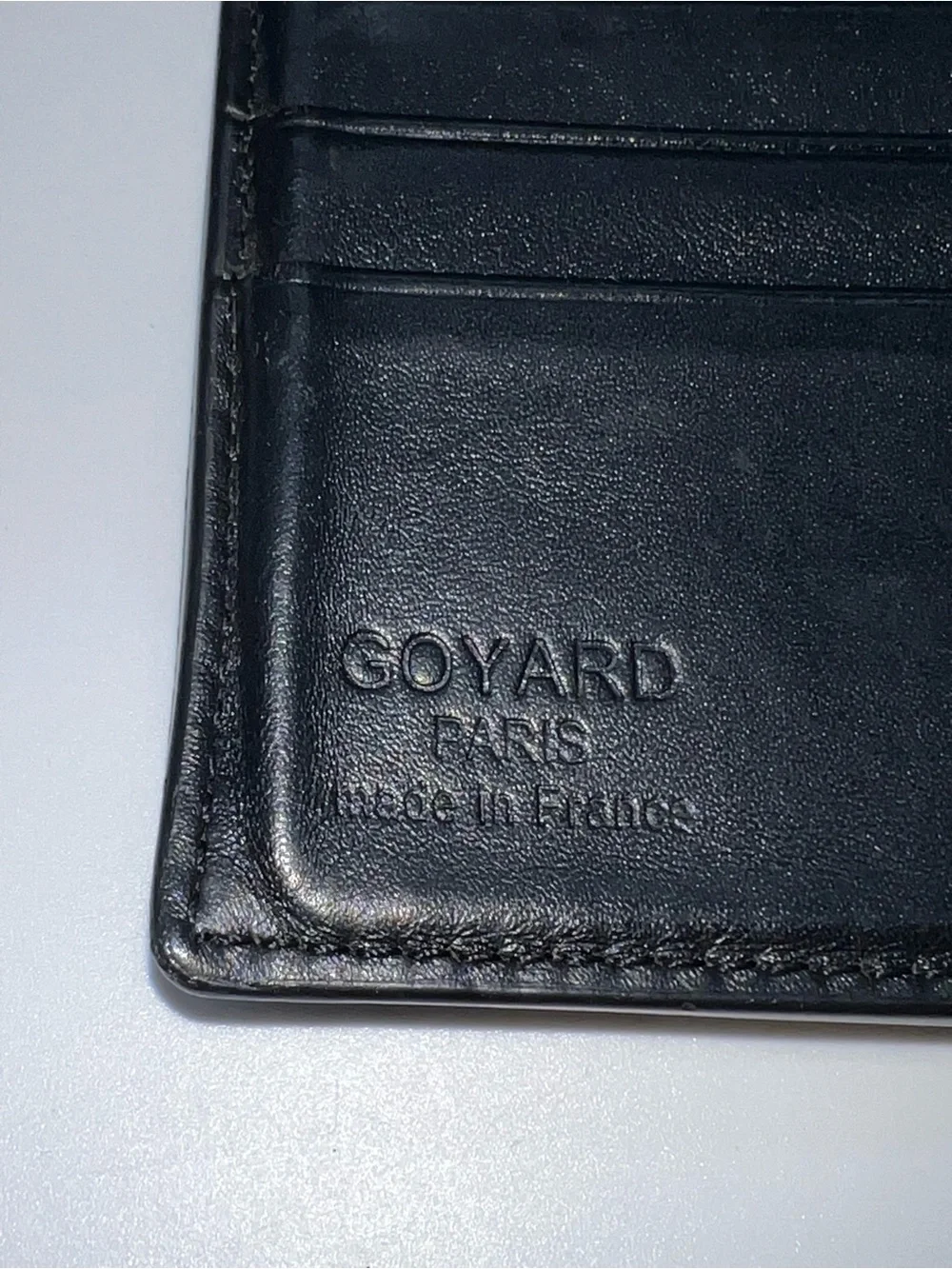 Goyard Black Leather Goyardine Saint Florentin Bifold Multi-Compartment Wallet